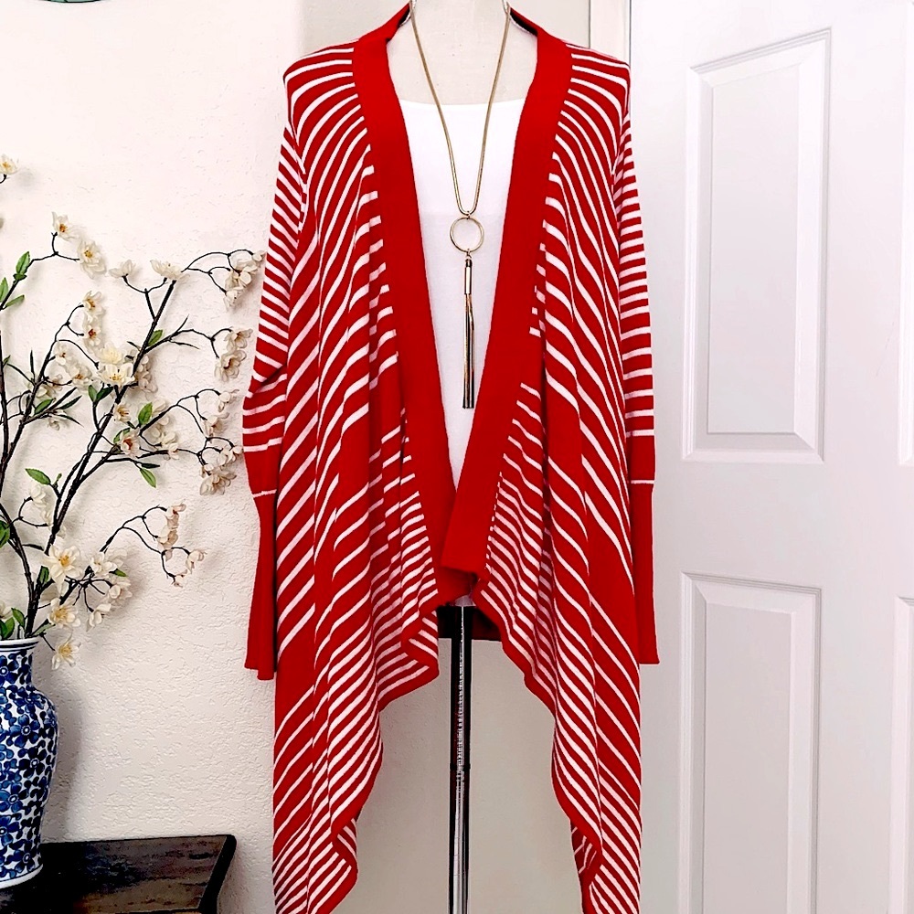RENDITION Open Front Cascading Cardigan